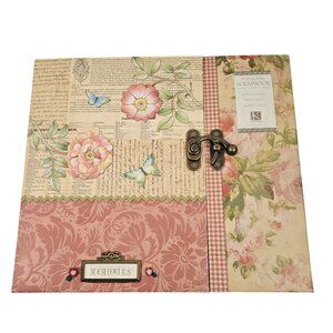 K&Company Post Bound Scrapbook Floral Memories Album With Latch 12x12 Archival